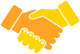 装飾:握手しているイラスト