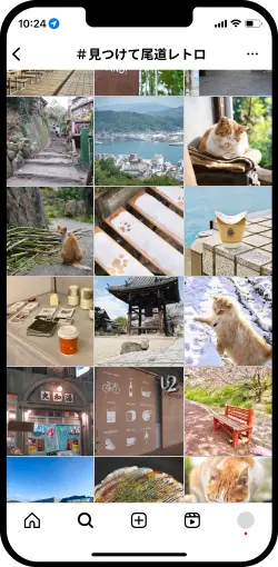 装飾：スマートフォンにインスタグラムの画像が写ってます。
